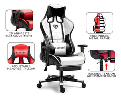 Gaming Chair – Ergonomic Reclining Gaming Chair with Footrest