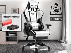 Gaming Chair with Headrest Footrest and Lumbar Support