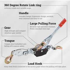 Cable Winch Wire Power Puller 2T / 4000lb