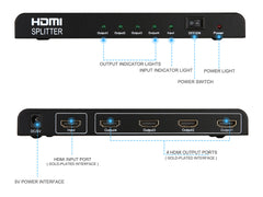 1x4 HDMI Splitter Ultra HD 4K/2K & Full HD 3D