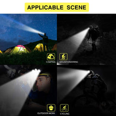 Rechargeable Waterproof Headlamp Flashlight with 5 Cree LEDs