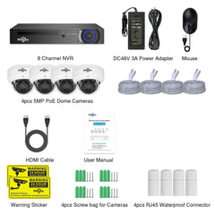 Security camera system 5Mp PoE IP with 4 Cameras