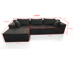 Compressed L-Shape Modular Sofa with Chaise – Modern Space-Saving Lounge Sofa