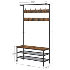 VASAGLE Coat Rack Clothes Rack Stand