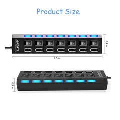 Usb Hub 3.0 Splitter,7 Port Usb Data Hub