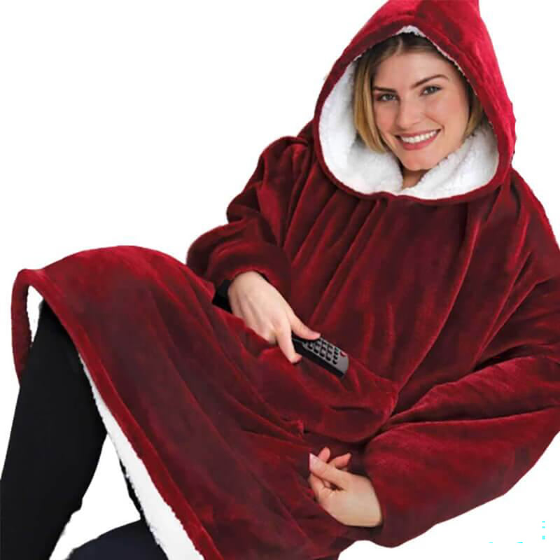 Red blanket hoodie sweatshirt