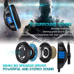 Gaming Headset Mic Noise-Canceling Gaming Headphones Surround Sound Led