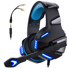 Gaming Headset Mic Noise-Canceling Gaming Headphones Surround Sound Led