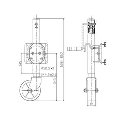 Heavy Duty Jockey Wheel 1200 Lbs 6" Swing With Mounting Brackets