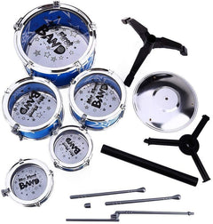 Jazz Rock Drum Set Kids Toys Drums Cymbal Stool Sticks Black