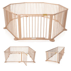 Baby Playpen Toddler Deluxe Kids Wooden Play Pen 8 Panel