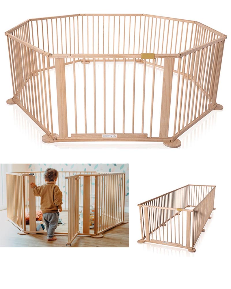 Baby Playpen Toddler Deluxe Kids Wooden Play Pen 8 Panel