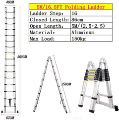 5m Multipurpose Telescopic Foldable Ladder