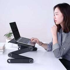 Adjustable Laptop Table Stand with Cooling Fan