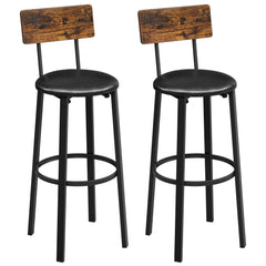 Bar Stools Set of 2 Rustic Brown VASAGLE