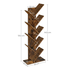 Bookshelves Display Unit Tree-Shaped - Brown