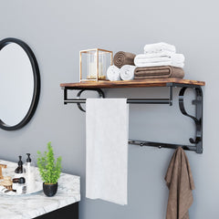 VASAGLE Wall Mounted Coat Rack With Shelf