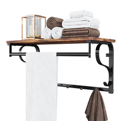 VASAGLE Wall Mounted Coat Rack With Shelf