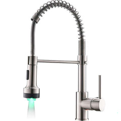 Silver kitchen faucet