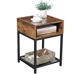 VASAGLE Side Table End Table With Drawer