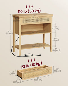 Console Table Hall Table Vasagle With Power Outlets