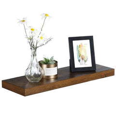 rustic brown floating shelf