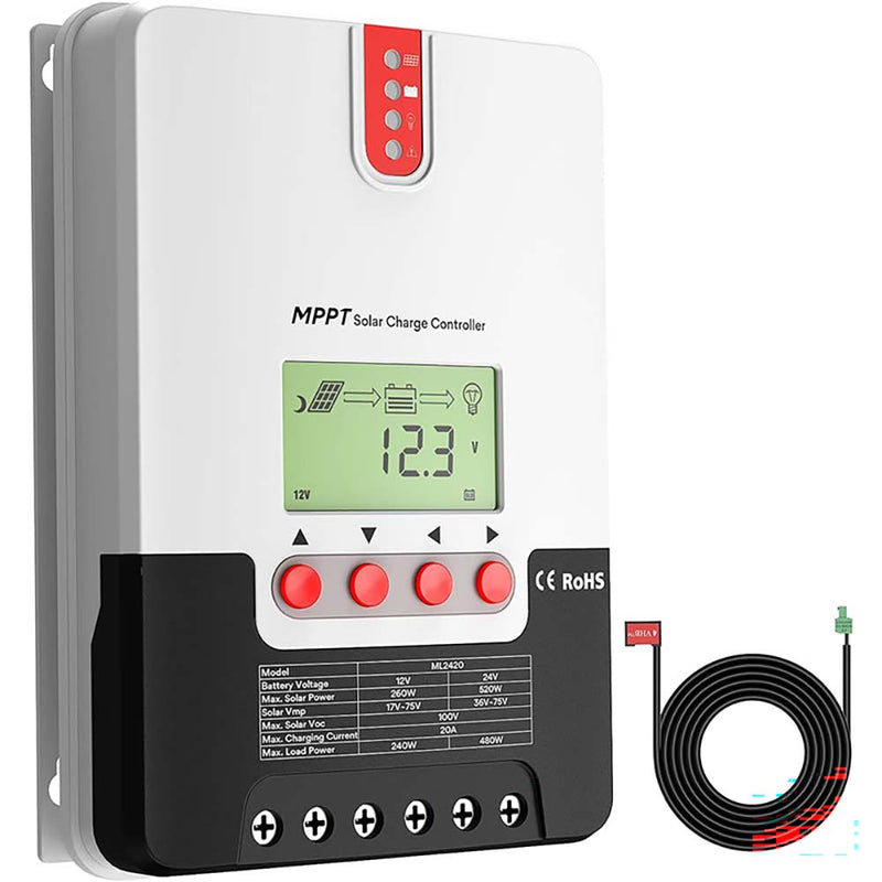 MPPT solar charge controller front