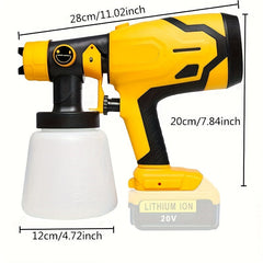 Cordless High Pressure Spray Gun Paint Sprayer Fits Dewalt 18V Battery