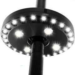 Umbrella light with LED bulbs