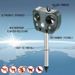 Ultrasonic Solar Powered Insect Animal Repeller Pir Dog Cat Scarer