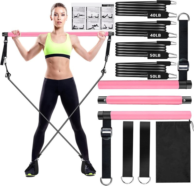 Pilates Stick Bar with Resistance Bands