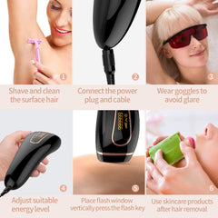 IPL Hair Removal System, Permanent Painless 999,999 Flashes