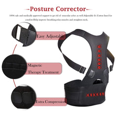 Posture Back Support Brace Belt Back Posture Corrector Lumbar Shoulder Support Brace Belt Men Women