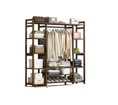 Bamboo Wardrobe Clothes Rack Wardrobe Organiser