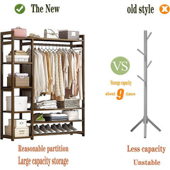 Bamboo Wardrobe Clothes Rack