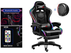 Gaming Chair - Gaming Chair with Foot Rest RGB Light