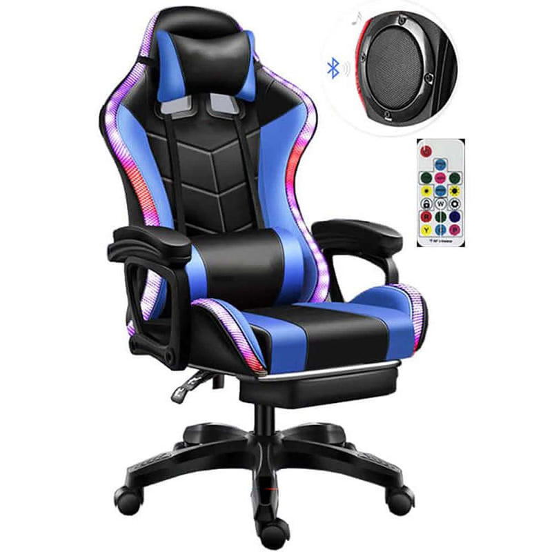 Gaming Chair with Footrest – RGB Gaming Chair with Speakers & Lights