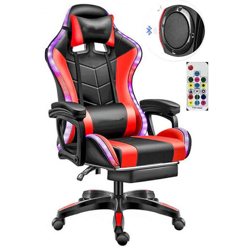 Gaming Chair with Footrest – RGB Gaming Chair with Speakers & Lights