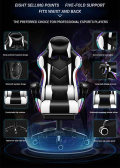 Gaming Chair With Rgb Light And Speaker