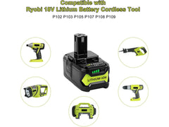 Ryobi Replacement Battery for Ryobi  P104 P105 P107 P108