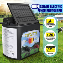 Solar Electric Fence Energiser 8Km