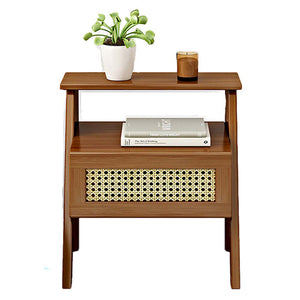 wood bedside table