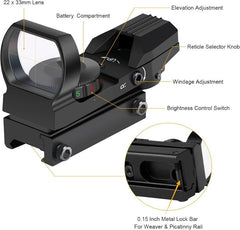 Hunting Tactical Holographic Reflex Red Green Dot Sight Scope 20mm