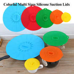 Set of 5 Reusable Silicone Lids Covers for Cups Bowls Pots