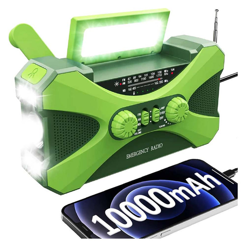 emergency hand crank radio front