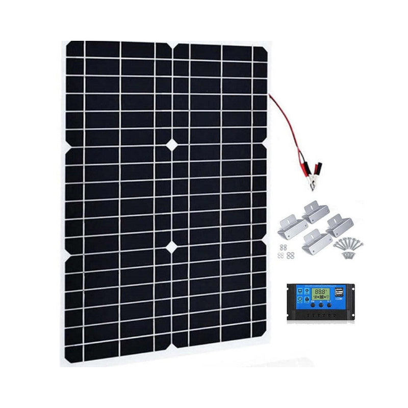 Monocrystalline Solar Panel 50W 12V with controller and mount