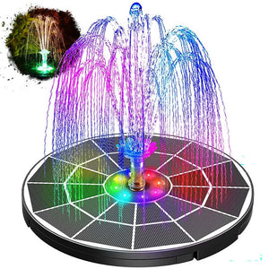 Solar water fountain in garden