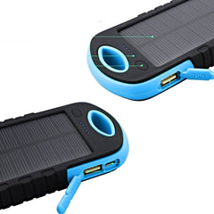 Solar Power Bank 8000mAh Black LED Torch Light