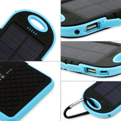 Solar Power Bank 8000mAh Black LED Torch Light