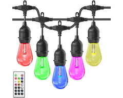 Waterproof Festoon Lights with 20M 24 bulbs RGB